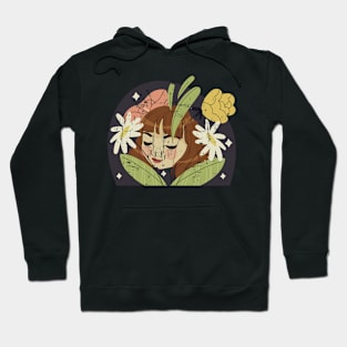 retro plant girl Hoodie